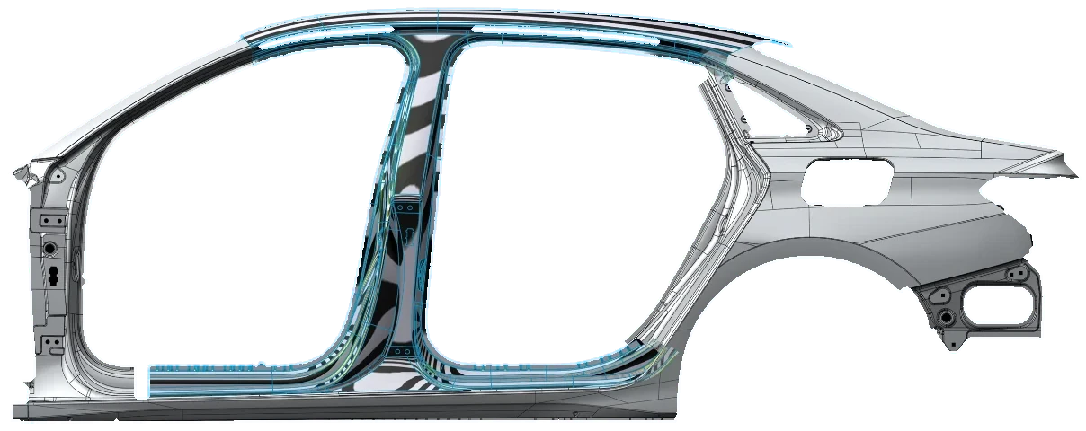 ThinkDesign rendering of a car body side